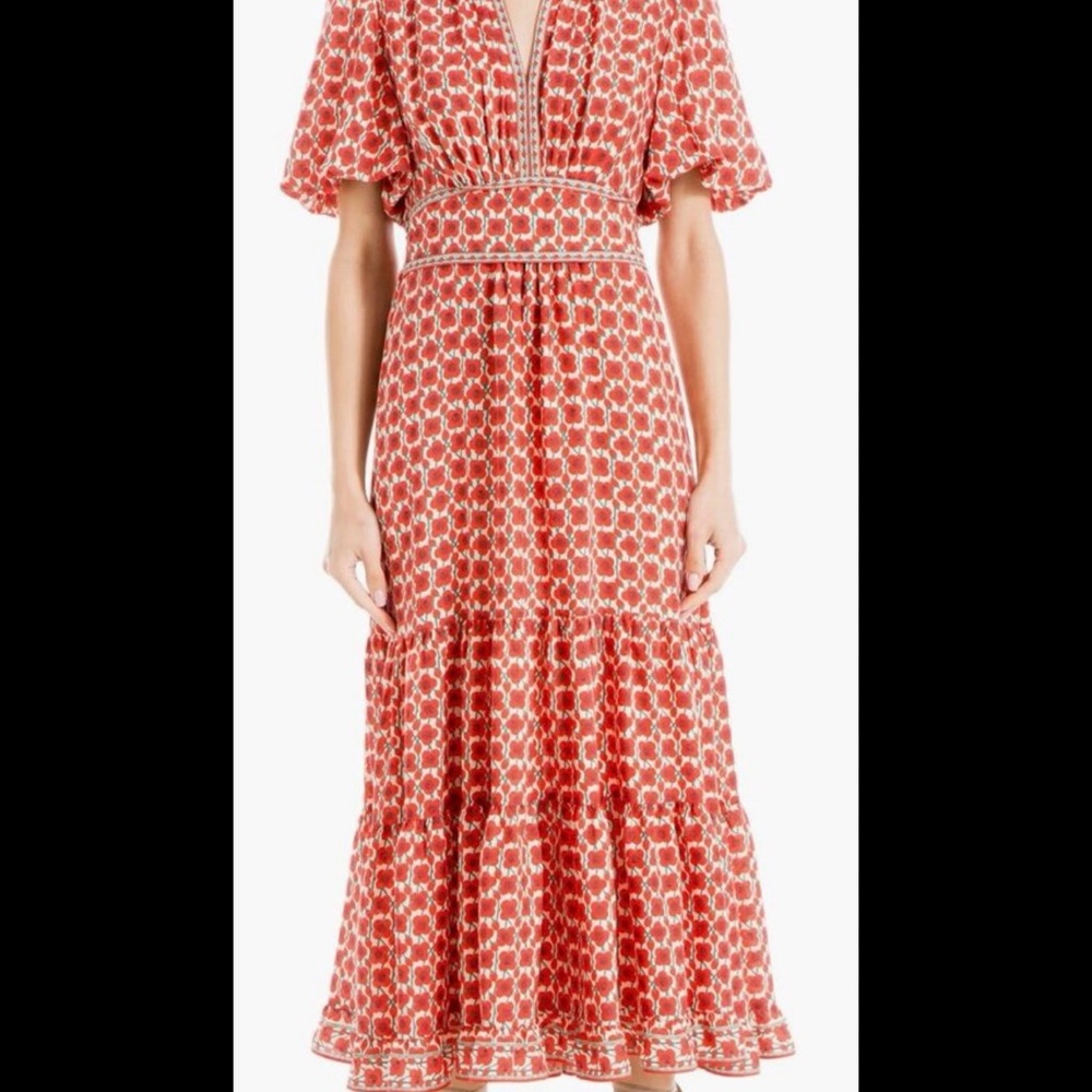 Chic Red Patterned Dress